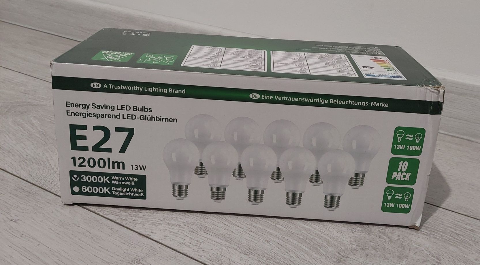 Żarówki LED E27 1200lm 13W 10 sztuk