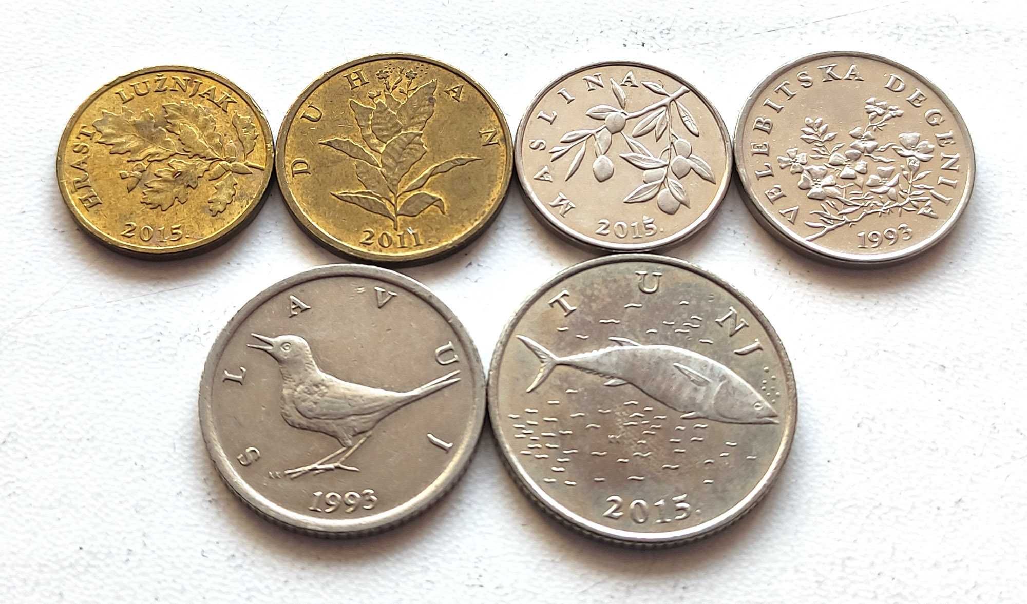 Монеты Хорватии (липы, куны), 6 шт
