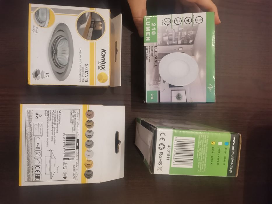 Led podtynkowe pierścień oprawy stropowej Led panel kanlux nowe