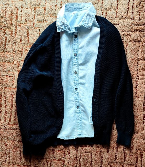 Zestaw dla chłopca koszula i sweter