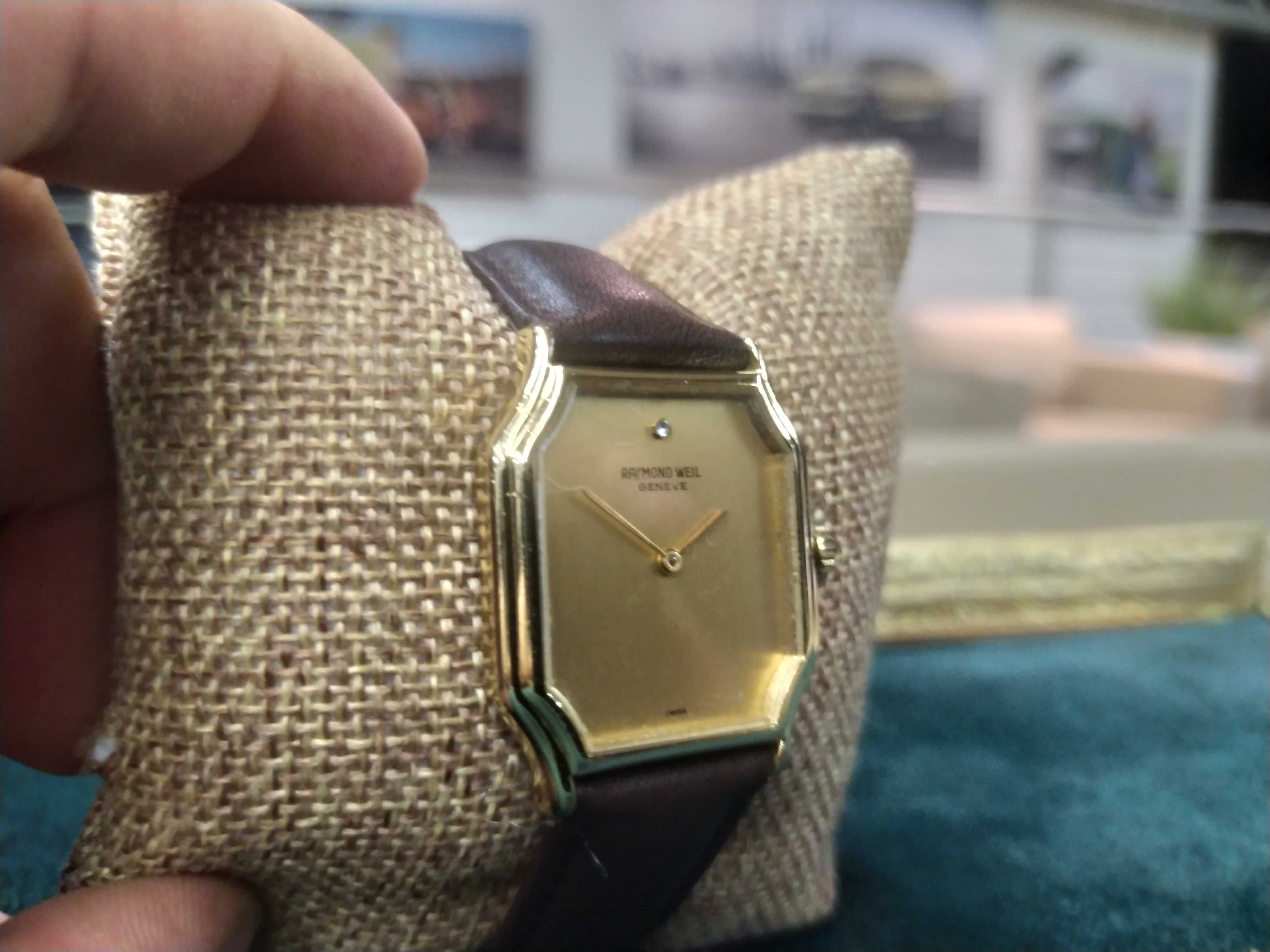 Piękny zegarek Raymond Weil Gold Gansterska Kostka Mechaniczny Swiss
