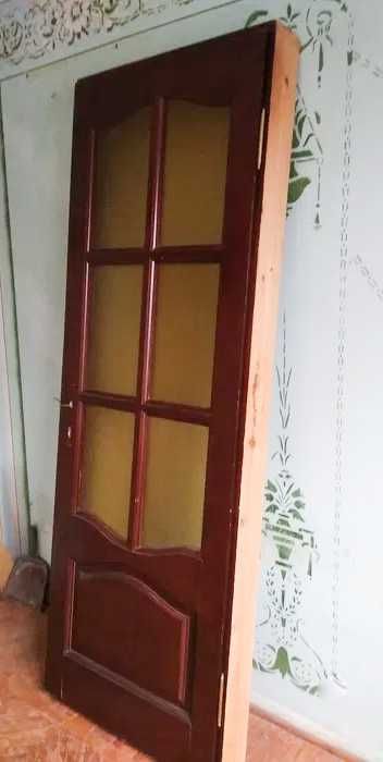 Двері міжкімнатні дерев'яні з масиву сосни, Дверний блок + фурнітура