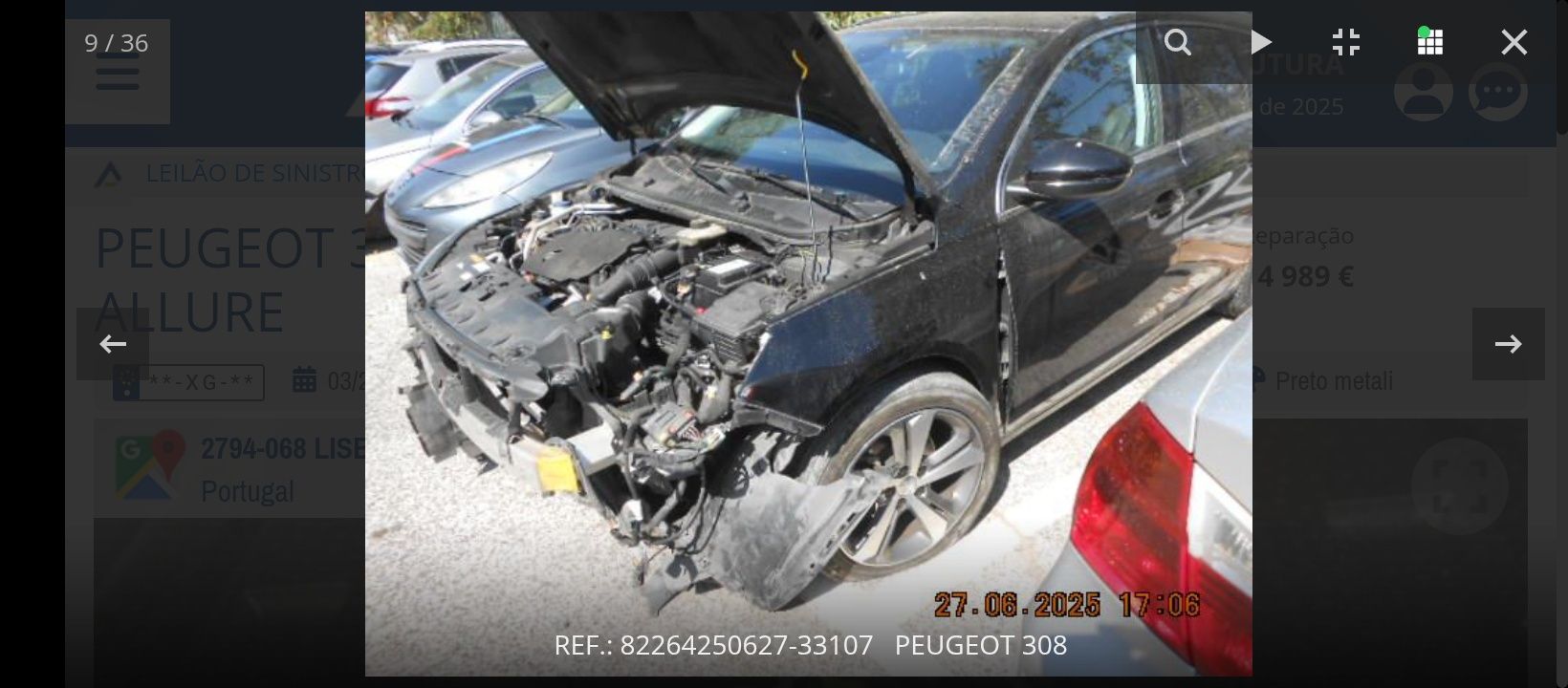 Peugeot 308 sw sinistrado
