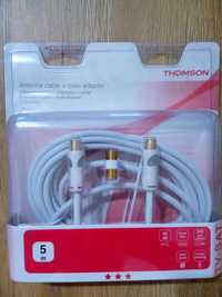Kabel antenowy RTV RF M/F + adapter 5m. THOMSON