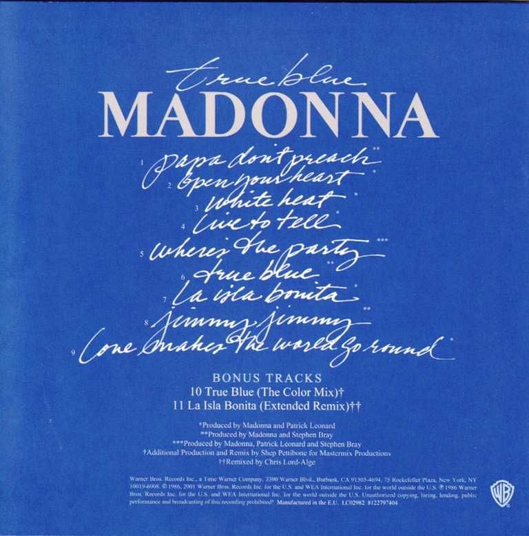 CD Madonna ‎– True Blue