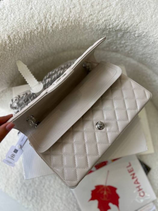 Сумка Chanel бежева в коробці натуральна шкіра