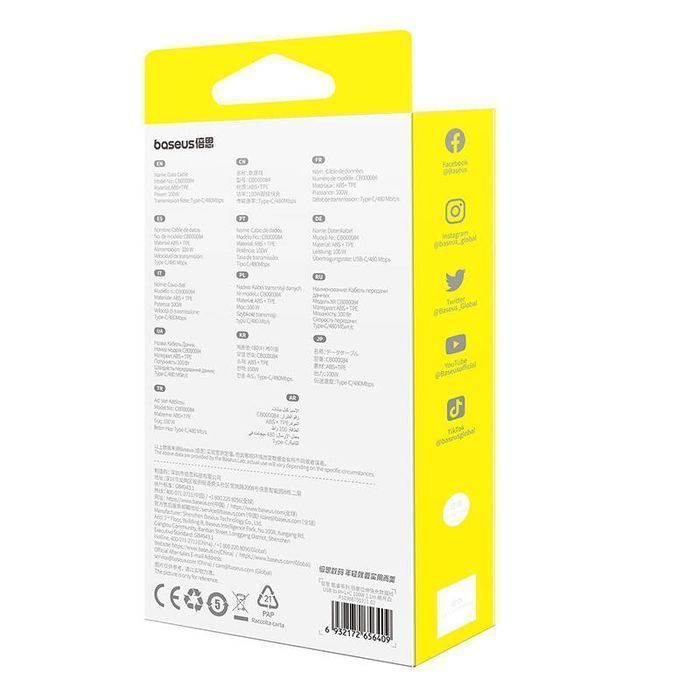 Kabel Baseus Free2Draw 3w1 100W USB-C Lightning Micro USB Biały