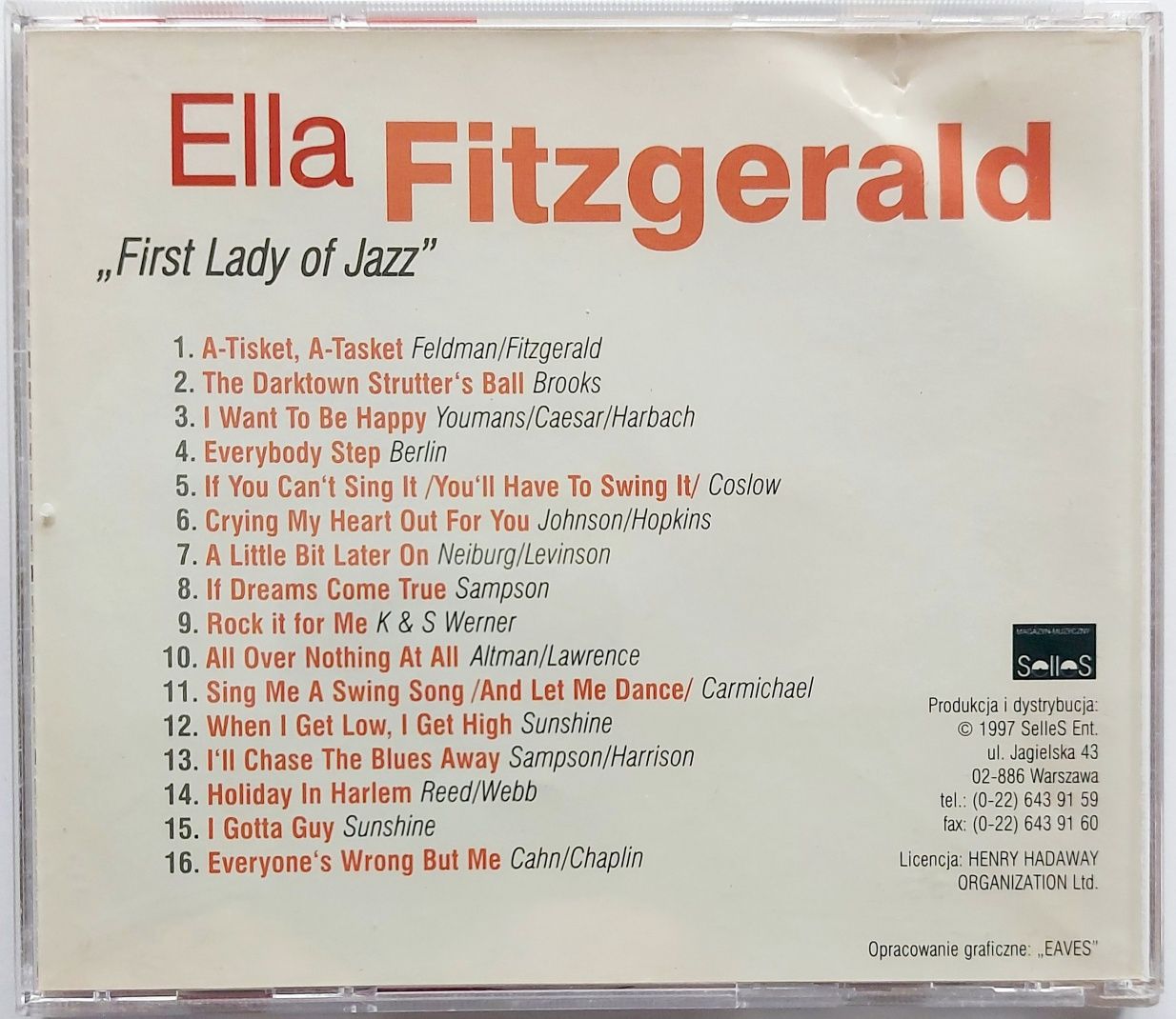 Ella Fitzgerald First Lady Of Jazz 1997r