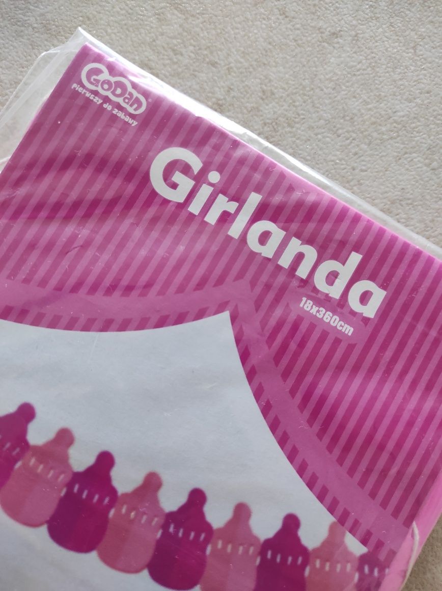 Girlanda 2sztuki 1 urodziny roczek baby shower butelki piękne i długie