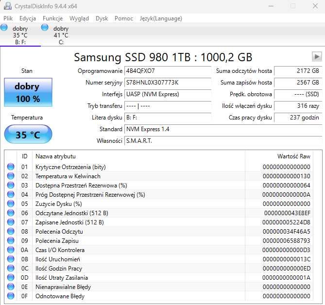 Dysk SSD Samsung Evo 1TB PCI-e Gen3