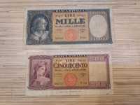 Włochy 2 stare banknoty 1947 rok