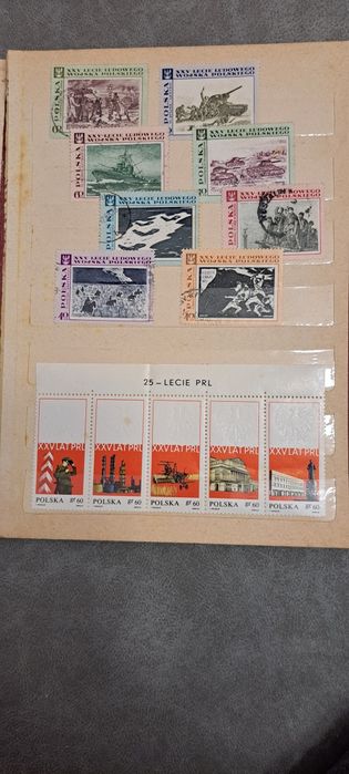 Znaczki pocztowe, motyw XXV lat PRL i LWP i  inne