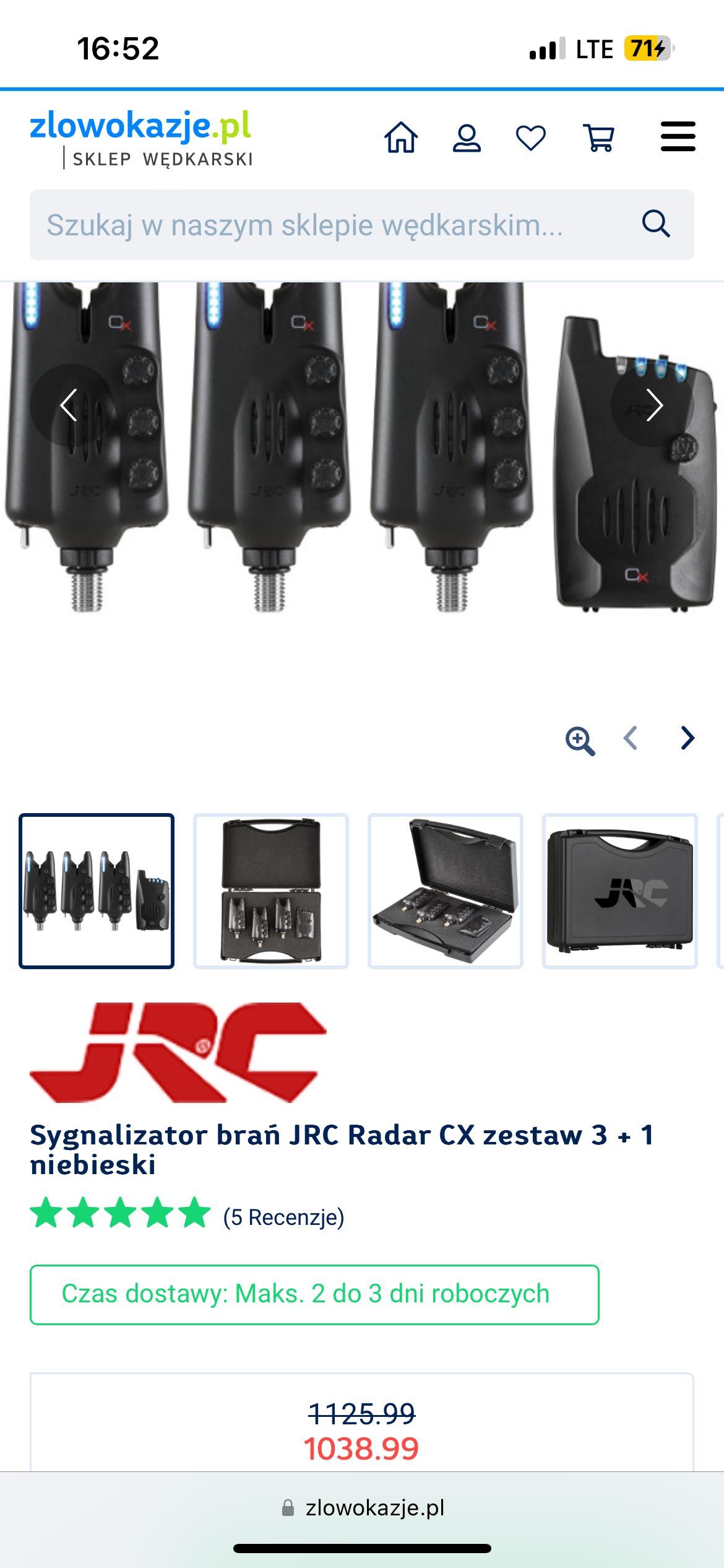 Sygnalizator brań JRC Radar CX zestaw 3 + 1 niebieski