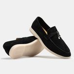 ‼️Лоферы Loro Piana новые черные мужские туфли макасины замшевые