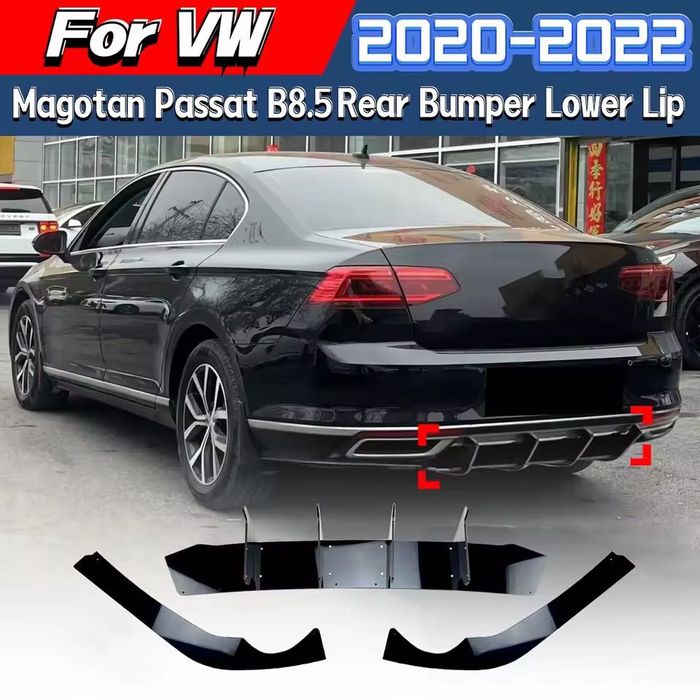 Накладка на задний бампер диффузор Volkswagen Passat B8.5 губа бампера