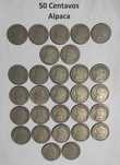 Coleção completa de 50 Centavos Alpaca (29 moedas)