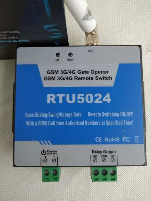 Controlador Portões Remoto GSM RTU5024 (Cartão SIM incluído) NOVO