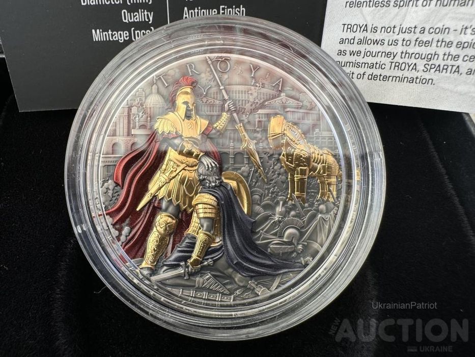 Продам срібну монету T&S Coin — “TROYA” 2 oz, 2024, тираж 500 шт
