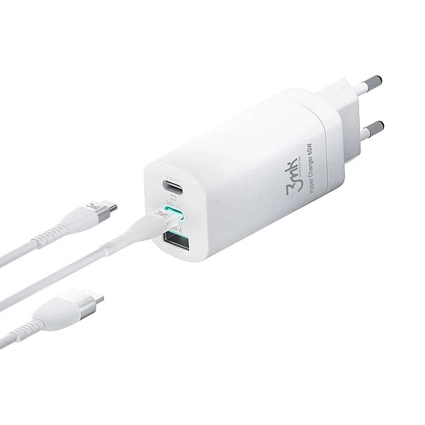Ładowarka sieciowa 3mk Hyper Charger 65W 2x USB-C 2x USB-A - biała