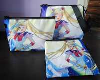 Sailor Moon zestaw: torebka- kosmetyczka-portfel
