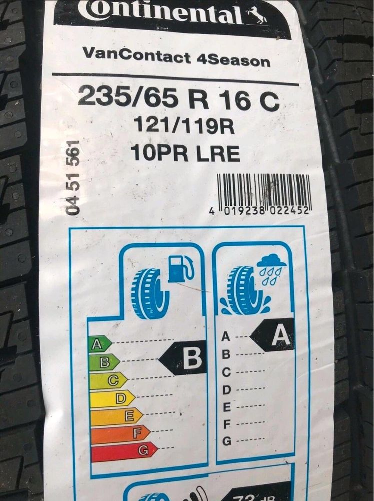 235/65 R16C 121/119 Continental VanContact 10PR Extra Load Sprinter