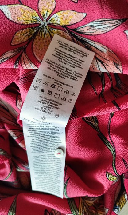 Only Nova Lucy letnia sukienka malinowa rozpinana krótki rękaw XXL 44