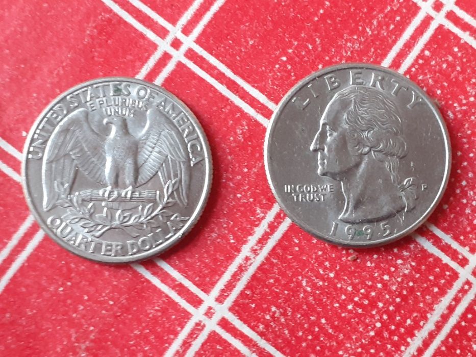 Сувенирные монеты (2шт) 25 центов LIBERTY 1995