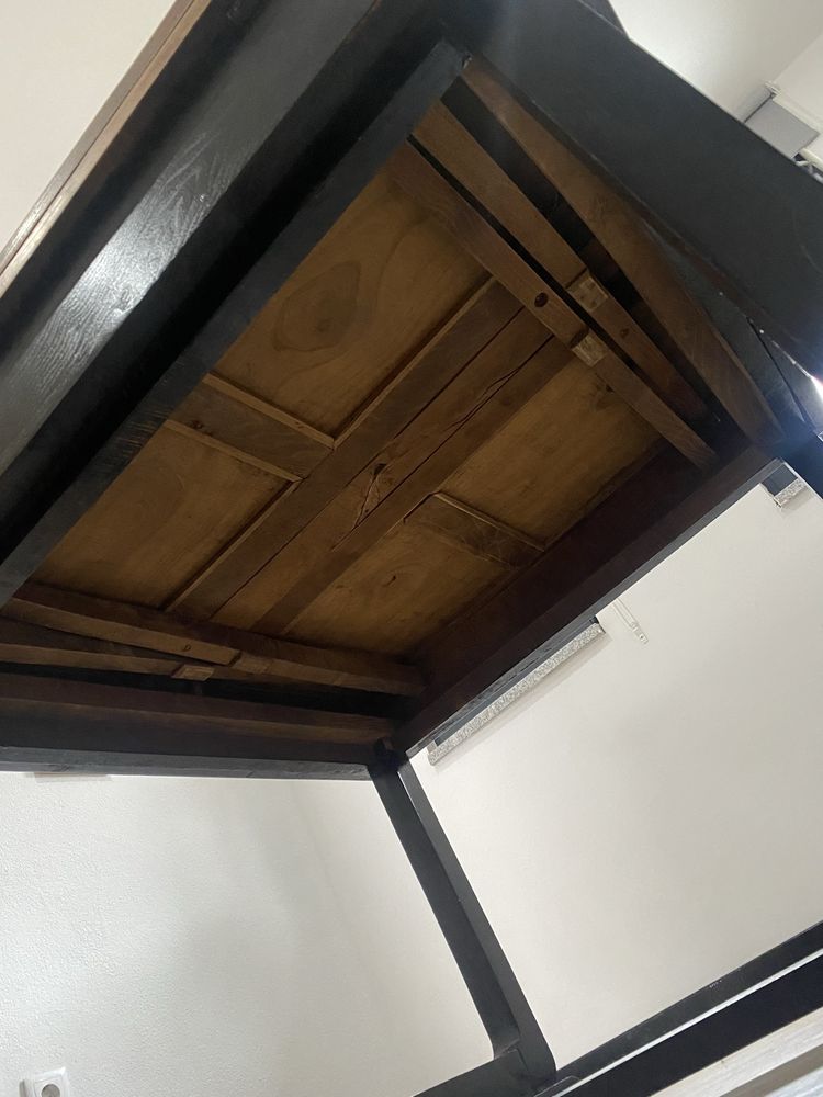 Mesa jantar madeira extensivel feita a mao