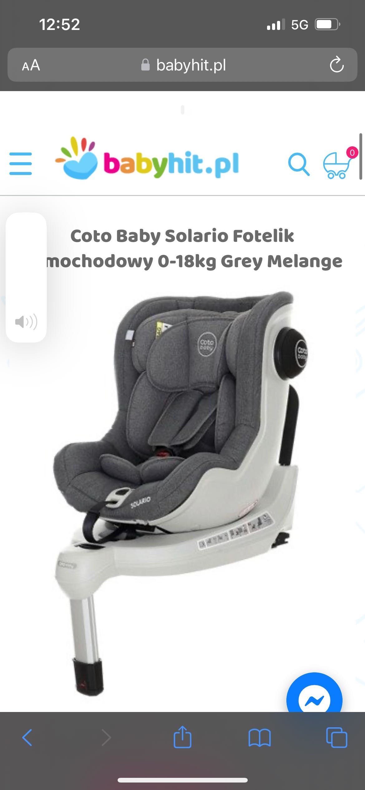 Fotelik cotto baby 0-18kg