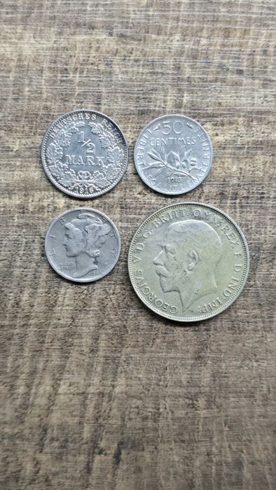 Srebrne monety Mercury Floren Marka Centimes