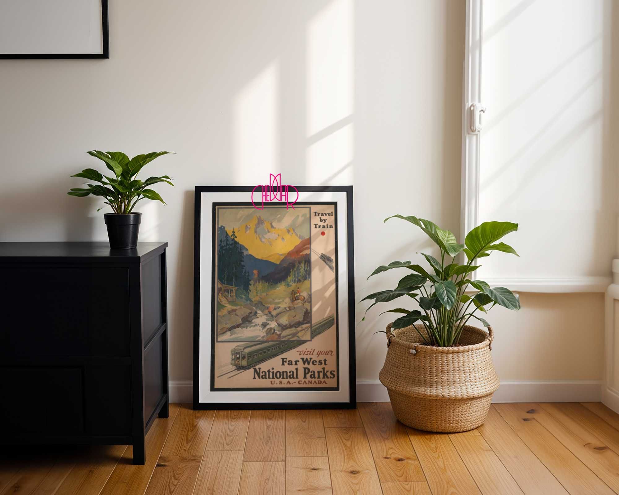Plakat „Far West National Parks”, vintage, USA, Kanada, Parki Narodowe