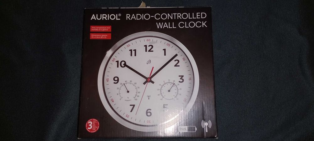Zegar ścienny Auriol sterowany radiowo