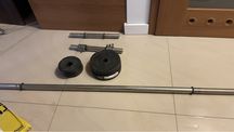 Hantle żeliwne gryf talerze zestaw 4x1,25 kg oraz 4x2,5 kg