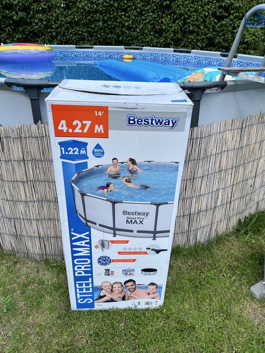 Basen ogrodowy stelażowy Bestway 427x122 cm + pompa (filr piaskowy)