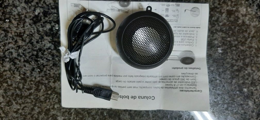 Rádio portátil mais coluna de bolso