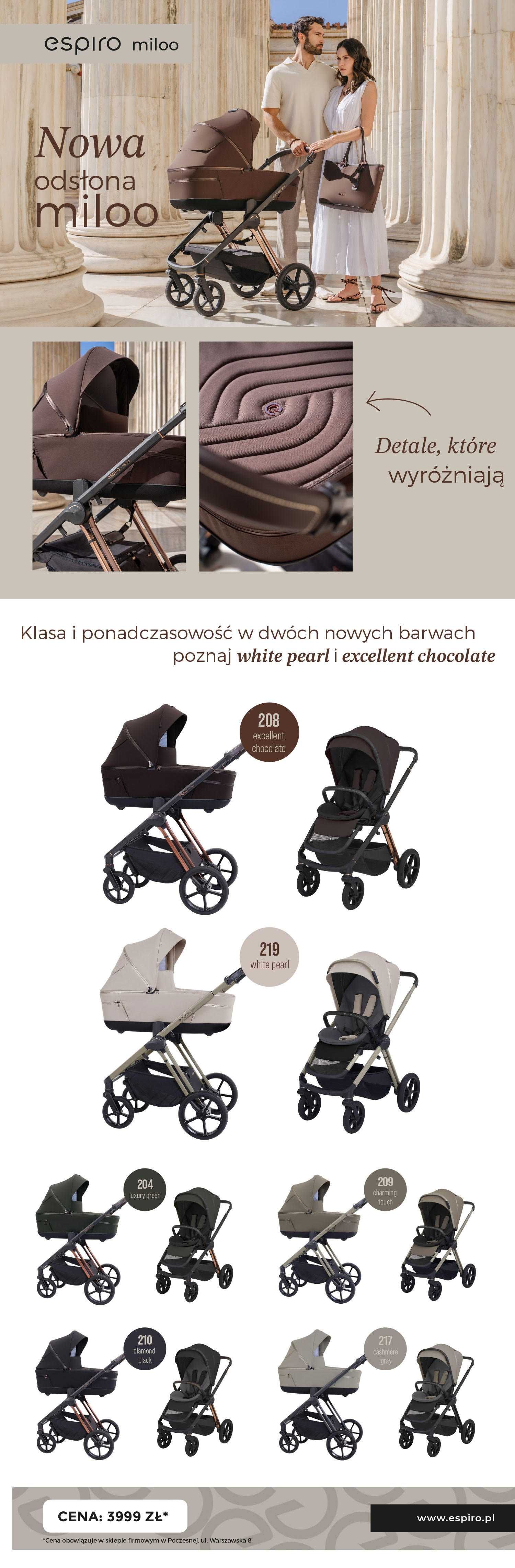 Wózek Espiro Miloo promocja zestaw kompletny nowa kolekcja 2025