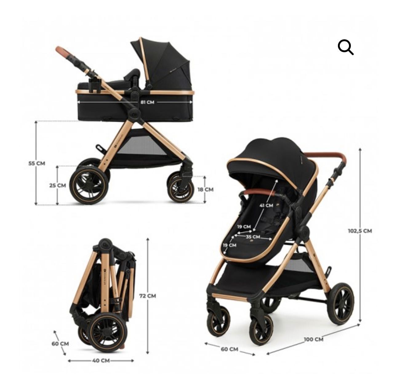Carrinho Trio de Bebé – Kinderkraft Preto SEM OVO mas tem alcofa