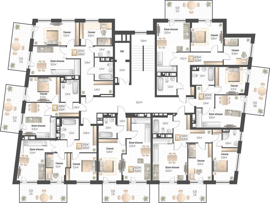 Продаж 2 кім. квартири SOUL PARK вул П. Орлика 68.35 кв.м