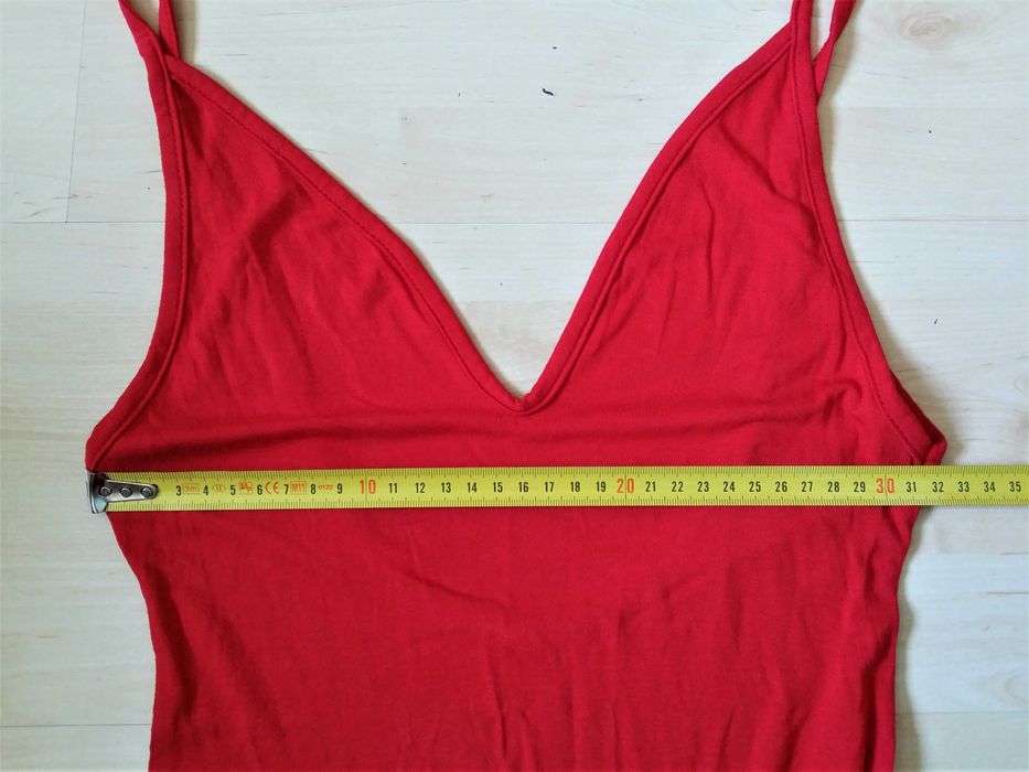 czerwone body odkryte plecy s bez rękawów obcisłe dopasowane wiskoza