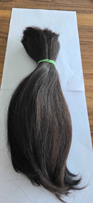Włosy naturalne ciemny brąz długość 40 cm ,waga 306 gram