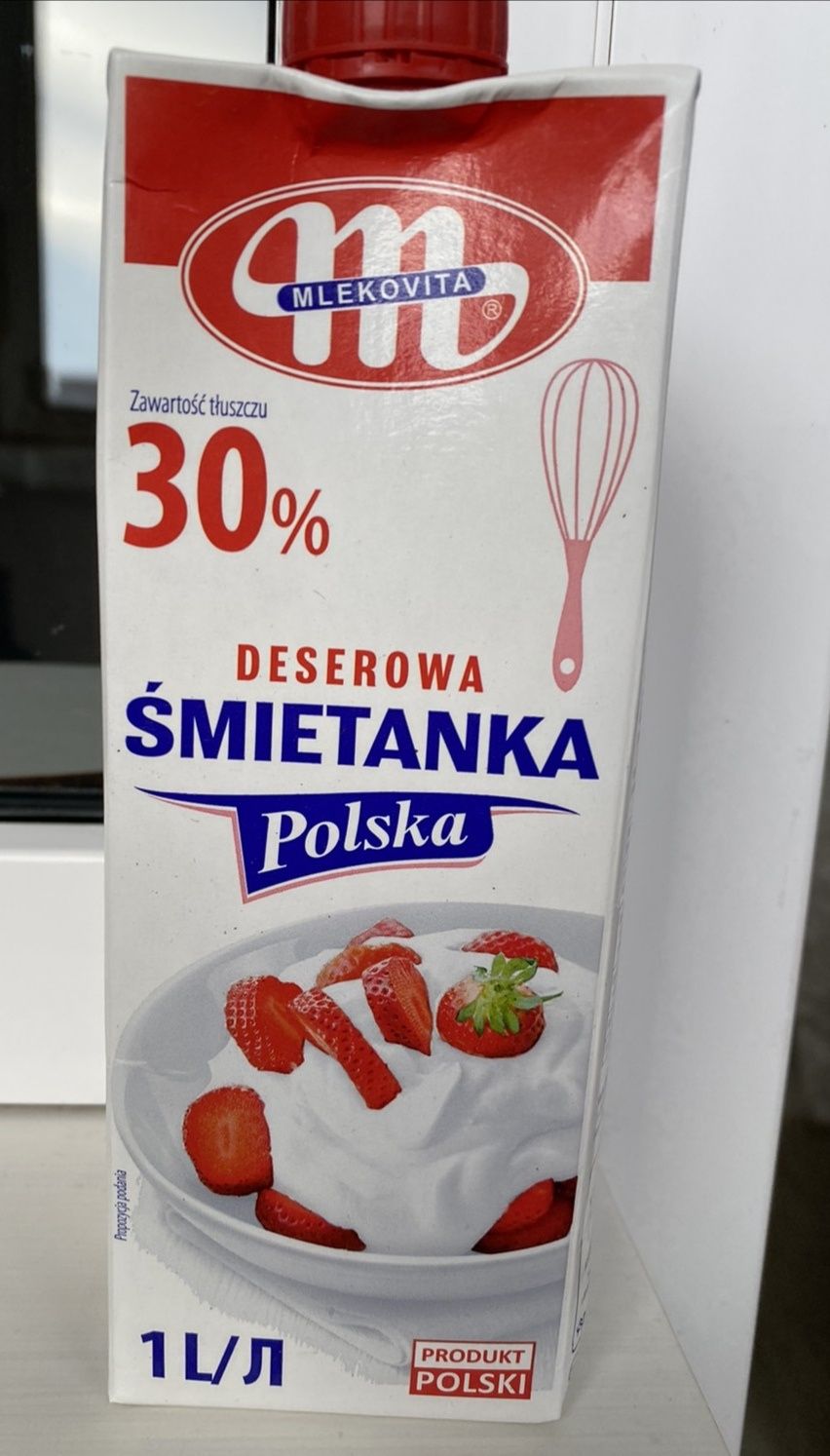 Сливки Млековита Сметанка 30% 36% Польша 1литр