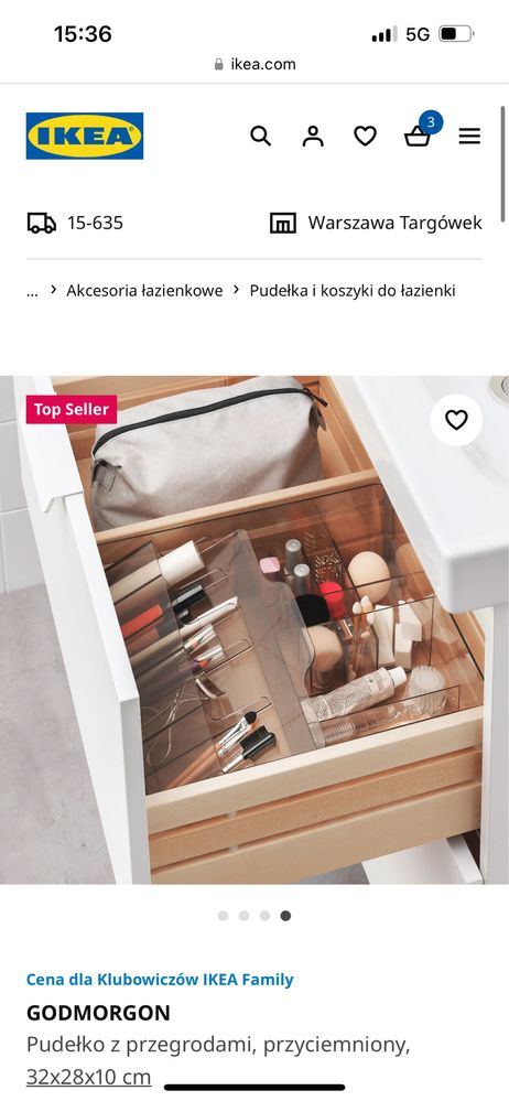 Ikea goddmorgon organizer do szafki lazienki