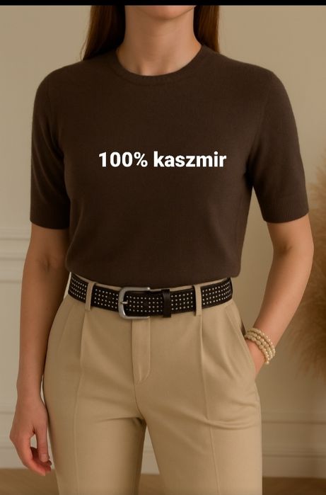 Sweter kaszmirowy Aida Barni 100% kaszmir  brązowy 36 38
