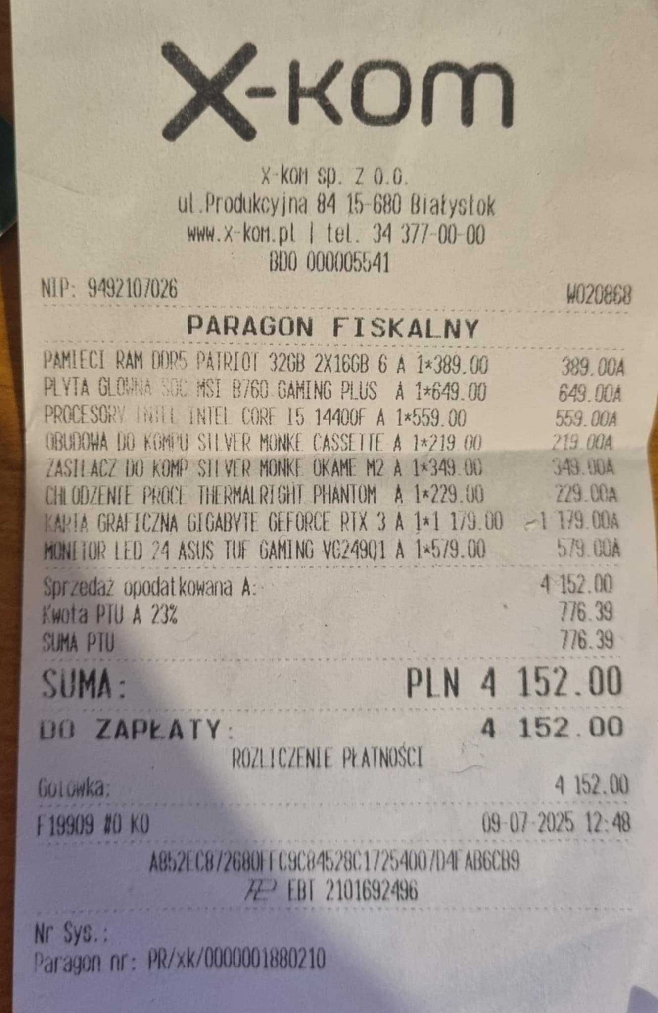 PC Stacjonarny 1 TB M.2 / 32 GB DDR5 / i5-14400F / RTX Gwarancja !