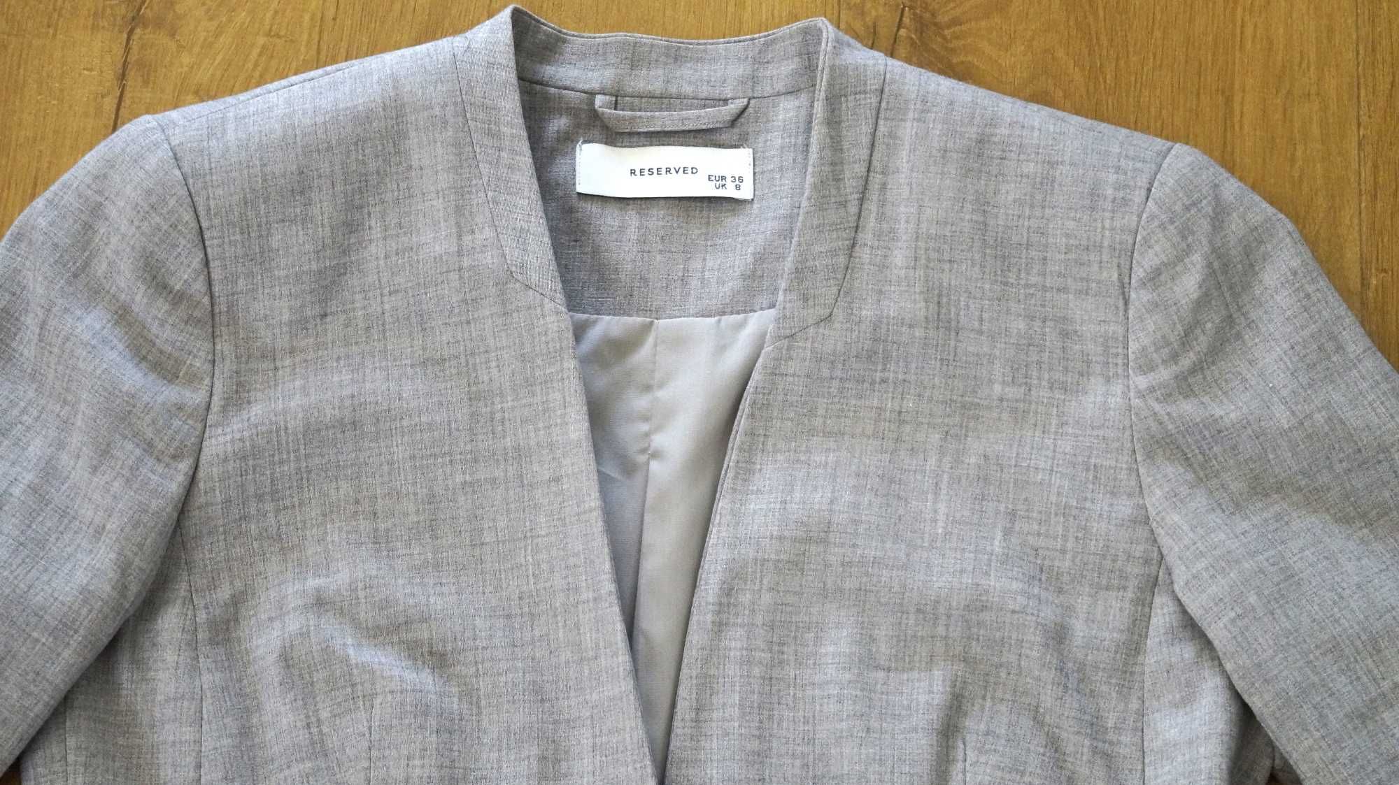 Marynarka Reserved szara stójka, r. 36, stan b. dobry