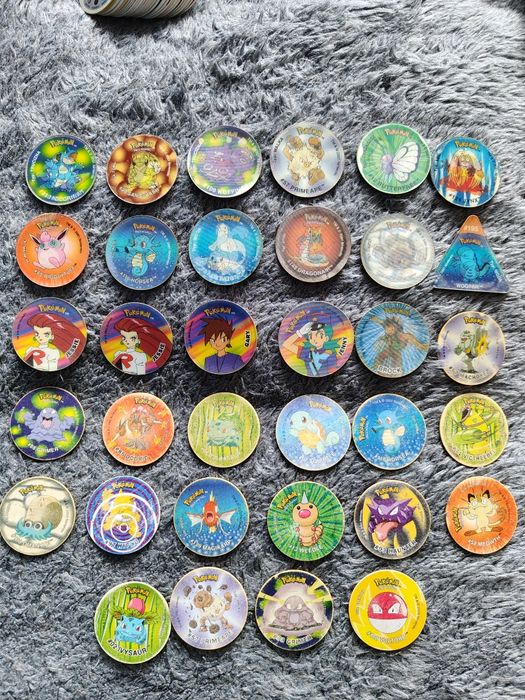 104 sztuki tazo pokemon. Metal i inne. Kolekcja z chipsów.