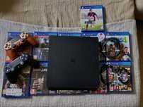 PS4 SLIM 1TB como novo/ 2 comandos + 11 jogos