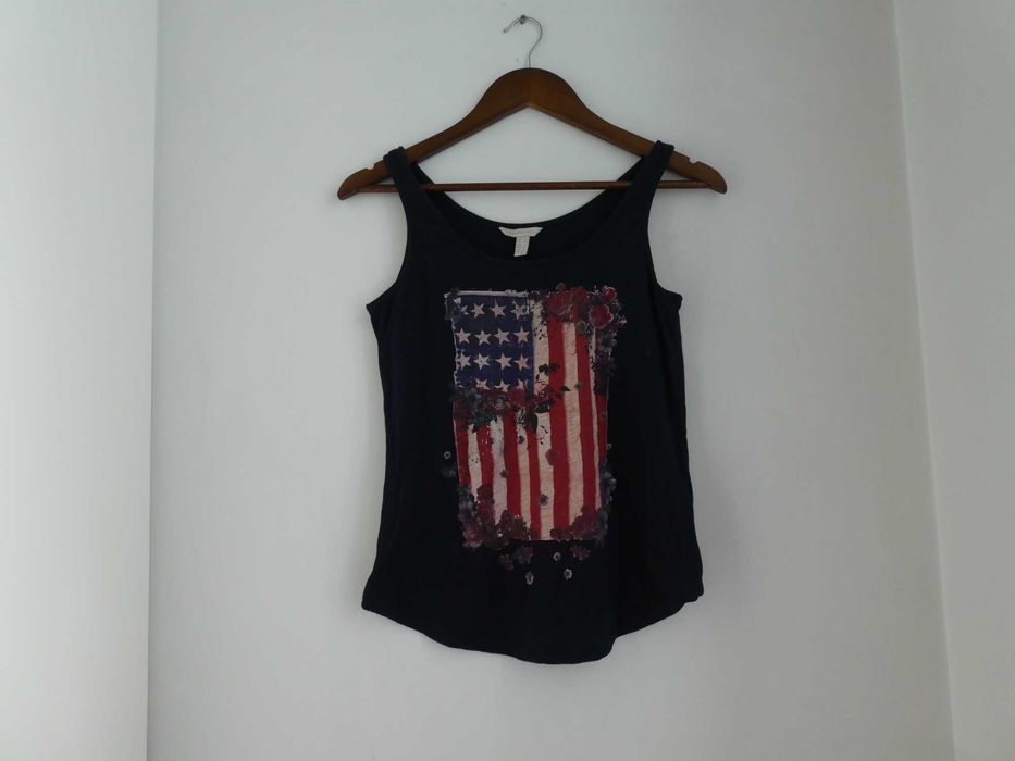 Top Sem Mangas Springfield M - Azul Escuro - Bandeira Vintage