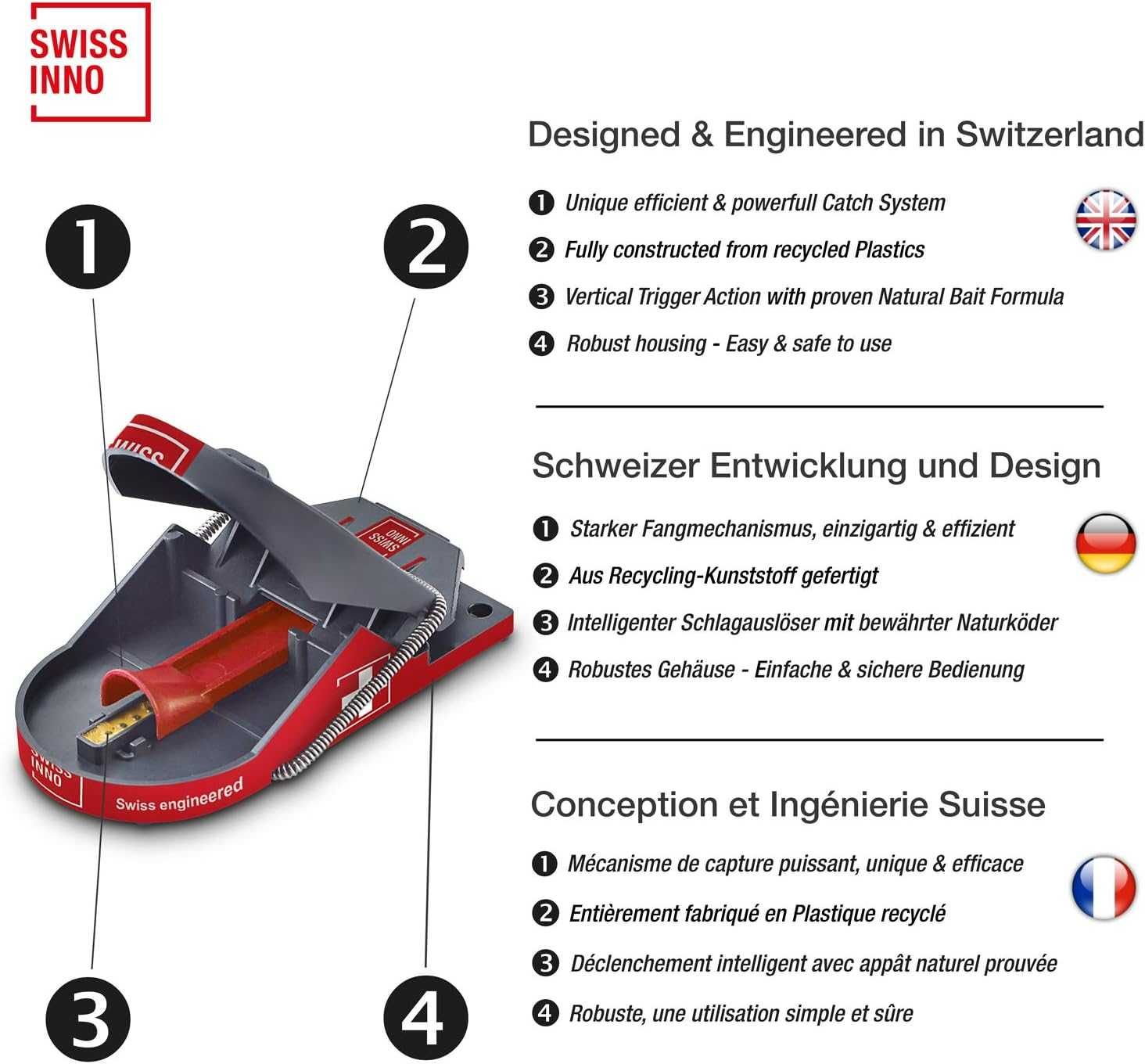 мишоловка лапка на миші SWISSINNO Mouse Trap Pro SuperCat