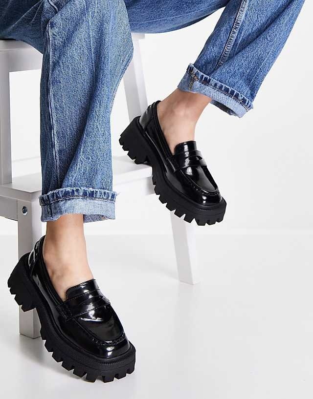 Asos Design 39 Czarne Klasyczne Loafersy Mulled H17726